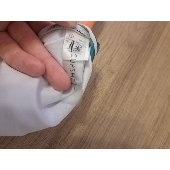 Cupshe Bathing Suit  Floral Bandage One-Piece Swimsuit White Green Pink L - Picture 5 of 6